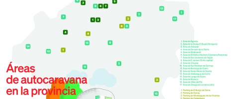 Mapa de áreas de autocaravanas en la provincia de Soria