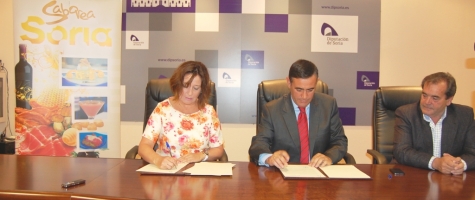 EL PTE DE LA DIPUTACIÓN Y LA PTA DE LA CÁMARA DE COMERCIO FIRMA CONVENIO PROMOCÓN SABOREA SORIA