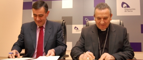 FIRMA CONVENIO DIPUTACIÓN DE SORIA Y OBISPADO DE OSMA-SORIA CONSERVACIÓN IGLESIAS