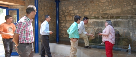 VISITA DEL PTE DE LA DIPUTACIÓN A LA OBRA REALIZADA EN LA FUENTE DEL SANOBRAL EN VINUESA