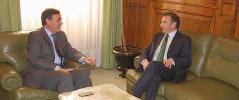 REUNIÓN DE LOS PRESIDENTES DE LAS DIPUTACIONES DE SORIA Y ZARAGOZA, ANTONIO PARDO Y LUIS MARÍA BEAMONTE
