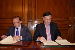 FIRMA CONVENIOS DE COLABORACIÓN ENTRE LA DIPUTACIÓN DE SORIA Y EL C.D NUMANCIA Y LA FUNDACIÓN DEL C.D NUMANCIA