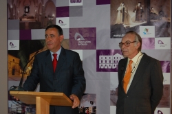 EL PTE DE LA DIPUTACIÓN Y EL DUQUE DE SORIA EN LA INAG. EXPOS. EN EL BURGO DE OSMA