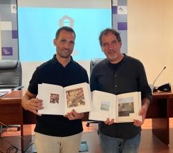El diputado de cultura, Enrique Rubio, con Alberto Crespo