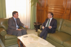 REUNIÓN DE LOS PRESIDENTES DE LAS DIPUTACIONES DE SORIA Y ZARAGOZA, ANTONIO PARDO Y LUIS MARÍA BEAMONTE