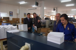 VISITA A LA IMPRENTA PROVINCIAL DEL PRESIDENTE DE LA DIPUTACIÓN DE SORIA